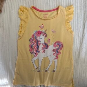 Isaac Mizrahi Yellow Unicorn Tank Top